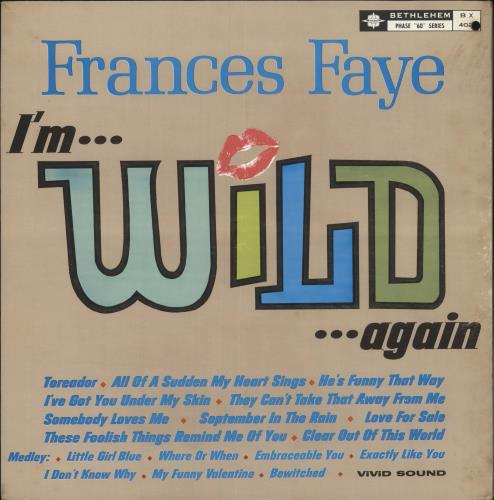 Frances Faye I'm Wild Again vinyl LP album (LP record) US FF9LPIM747433