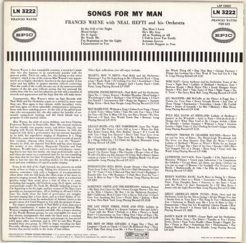 Frances Wayne Songs For My Man vinyl LP album (LP record) Spanish I-3LPSO700720