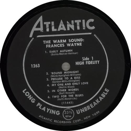 Frances Wayne The Warm Sound vinyl LP album (LP record) US I-3LPTH700421