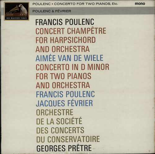 Francis Poulenc Concerto For Two Pianos / Concert Champ�tre vinyl LP album (LP record) UK PJYLPCO637551
