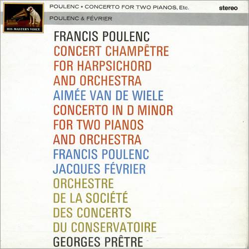 Francis Poulenc Concerto For Two Pianos vinyl LP album (LP record) UK PJYLPCO482548
