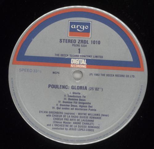 Francis Poulenc Poulenc: Gloria / Te Deum vinyl LP album (LP record) Dutch PJYLPPO877763