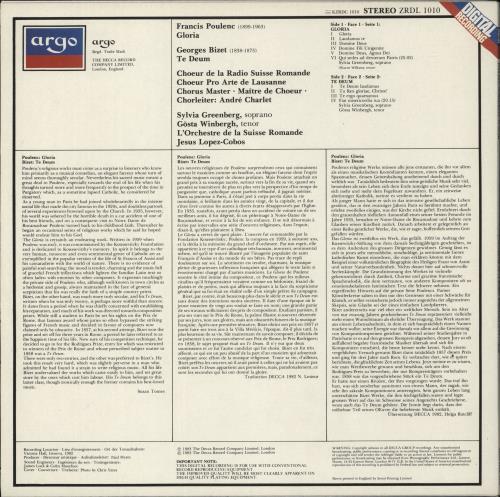 Francis Poulenc Poulenc: Gloria / Te Deum vinyl LP album (LP record) Dutch PJYLPPO877763