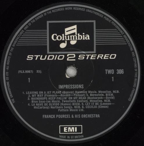 Franck Pourcel Impressions vinyl LP album (LP record) UK FPELPIM611145
