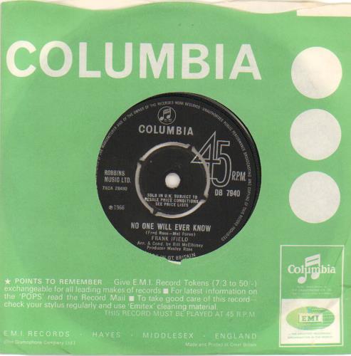 Frank Ifield No One Will Ever Know 7" vinyl single (7 inch record / 45) UK FKF07NO663703