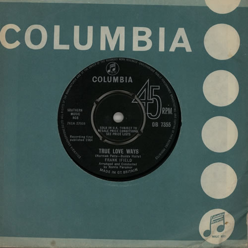 Frank Ifield True Love Ways 7" vinyl single (7 inch record / 45) UK FKF07TR569696