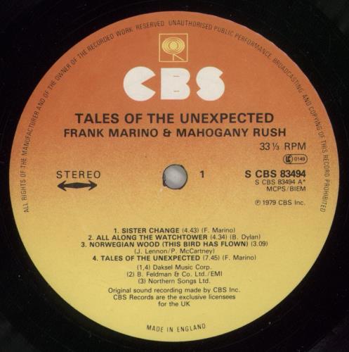 Frank Marino & Mahogany Rush Tales Of The Unexpected vinyl LP album (LP record) UK FKOLPTA348384