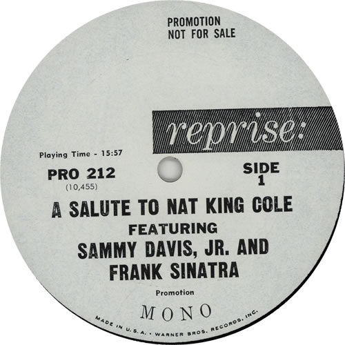 Frank Sinatra A Salute To Nat King Cole vinyl LP album (LP record) US FRSLPAS640052