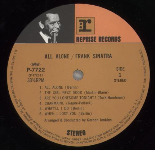 Frank Sinatra All Alone vinyl LP album (LP record) Japanese FRSLPAL879741