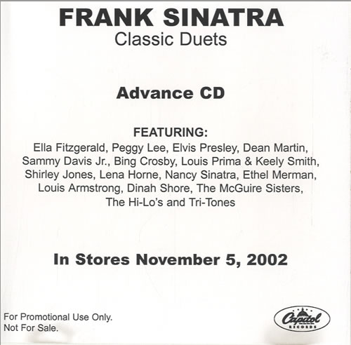 Frank Sinatra Classic Duets CD-R acetate US FRSCRCL475268