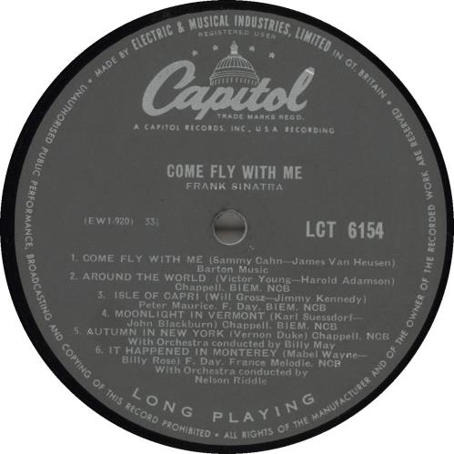 Frank Sinatra Come Fly With Me - 1st vinyl LP album (LP record) UK FRSLPCO693385