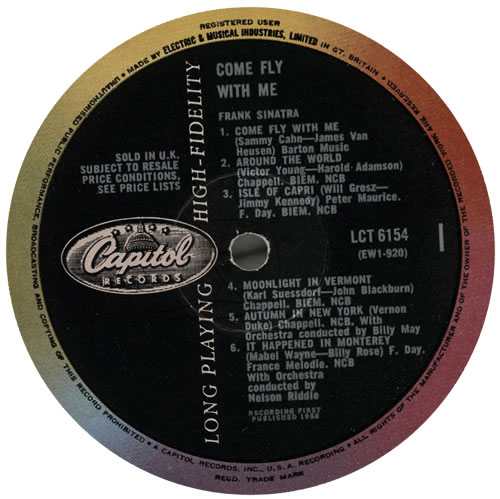 Frank Sinatra Come Fly With Me - 3rd vinyl LP album (LP record) UK FRSLPCO252019