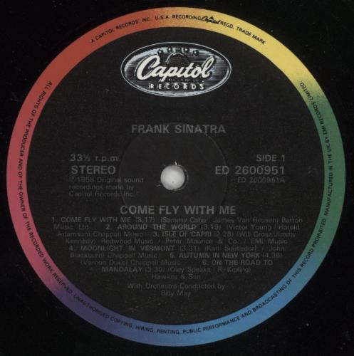 Frank Sinatra Come Fly With Me vinyl LP album (LP record) UK FRSLPCO372870