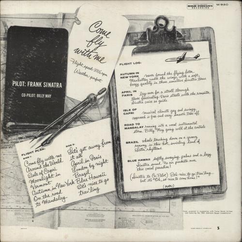 Frank Sinatra Come Fly With Me vinyl LP album (LP record) US FRSLPCO842365