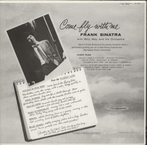 Frank Sinatra Come Fly With Me vinyl LP album (LP record) US FRSLPCO867771