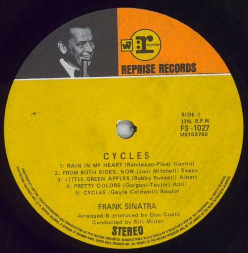 Frank Sinatra Cycles vinyl LP album (LP record) Australian FRSLPCY821905