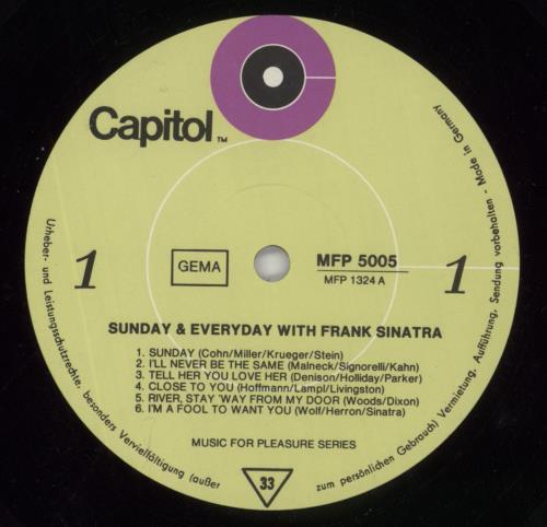 Frank Sinatra Frank Sinatra vinyl LP album (LP record) German FRSLPFR457509