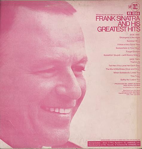 Frank Sinatra Frank Sinatra's Greatest Hits vinyl LP album (LP record) Greek FRSLPFR377256