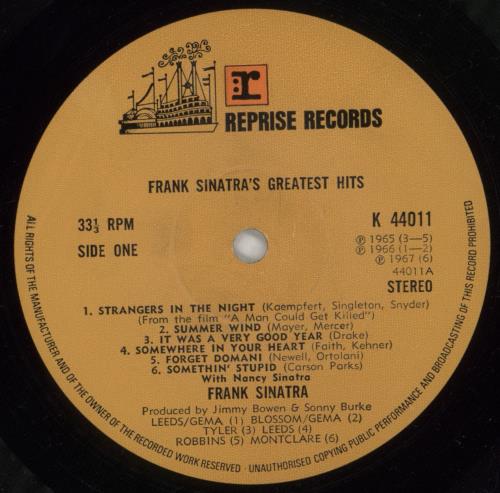 Frank Sinatra Greatest Hits vinyl LP album (LP record) UK FRSLPGR268510