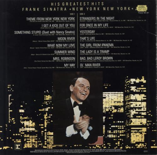 Frank Sinatra His Greatest Hits vinyl LP album (LP record) German FRSLPHI791750