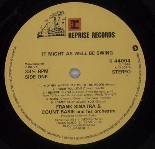 Frank Sinatra It Might As Well Be Swing vinyl LP album (LP record) UK FRSLPIT341109