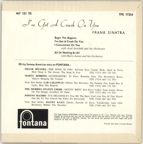 Frank Sinatra I've Got A Crush On You 7" vinyl single (7 inch record / 45) UK FRS07IV696214