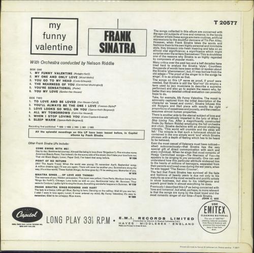 Frank Sinatra My Funny Valentine - EX vinyl LP album (LP record) UK FRSLPMY796072