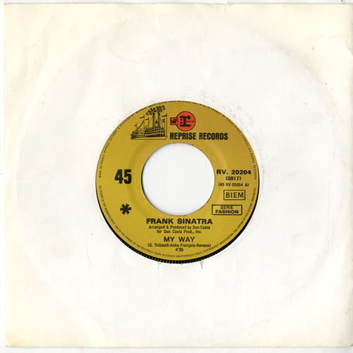 Frank Sinatra My Way 7" vinyl single (7 inch record / 45) French FRS07MY614024