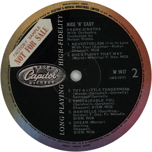 Frank Sinatra Nice 'n' Easy - Factory Sample vinyl LP album (LP record) UK FRSLPNI628799