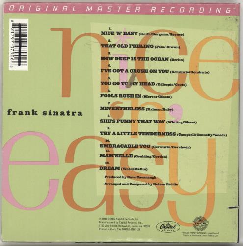 Frank Sinatra Nice 'n' Easy CD album (CDLP) US FRSCDNI692941