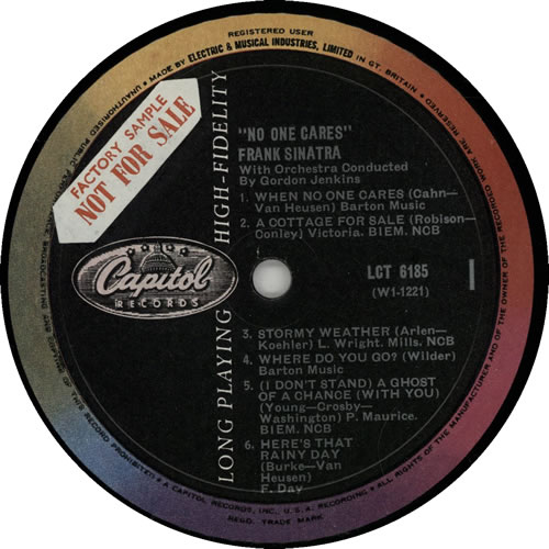 Frank Sinatra No One Cares - Factory Sample vinyl LP album (LP record) UK FRSLPNO628797