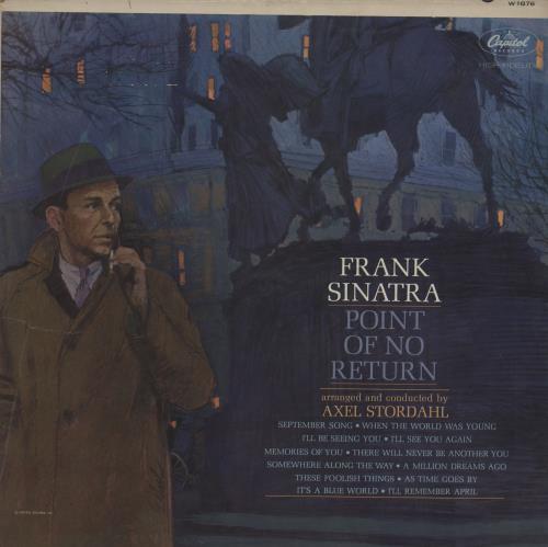 Frank Sinatra Point Of No Return vinyl LP album (LP record) US FRSLPPO761766