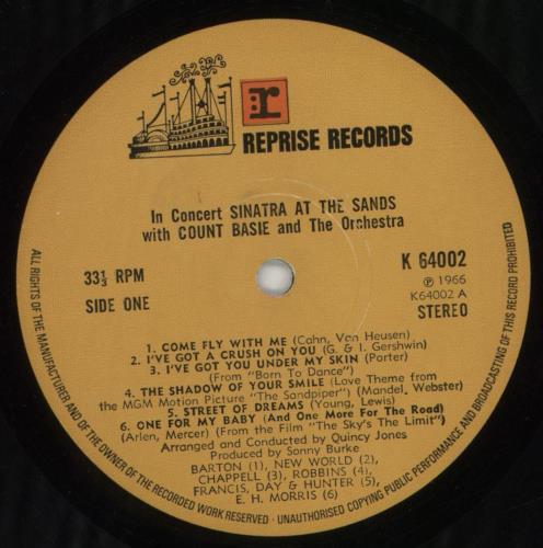 Frank Sinatra Sinatra At The Sands - EX 2-LP vinyl record set (Double LP Album) UK FRS2LSI789030