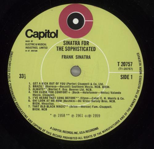 Frank Sinatra Sinatra For The Sophisticated vinyl LP album (LP record) UK FRSLPSI888289