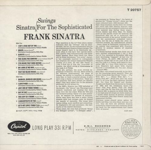 Frank Sinatra Sinatra For The Sophisticated vinyl LP album (LP record) UK FRSLPSI888289