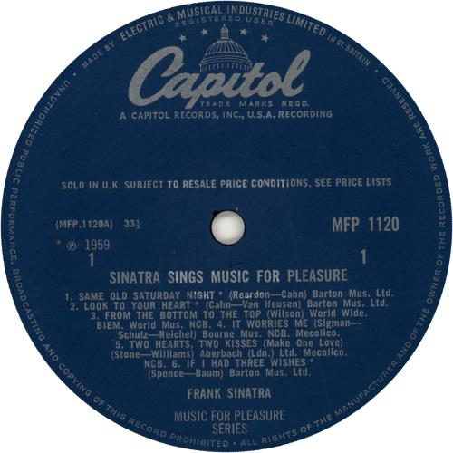 Frank Sinatra Sinatra Sings Music For Pleasure vinyl LP album (LP record) UK FRSLPSI393171
