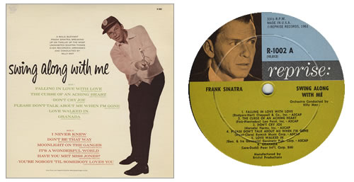 Frank Sinatra Swing Along With Me vinyl LP album (LP record) US FRSLPSW389971