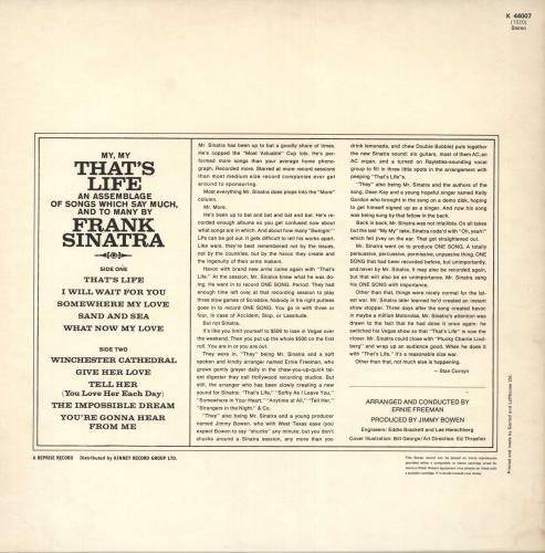 Frank Sinatra That's Life vinyl LP album (LP record) UK FRSLPTH724018