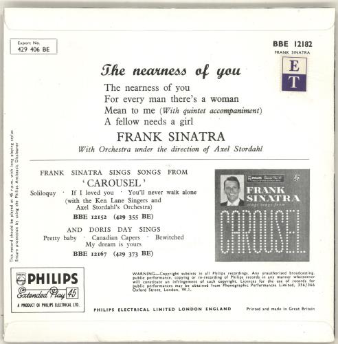 Frank Sinatra The Nearness Of You 7" vinyl single (7 inch record / 45) UK FRS07TH696216