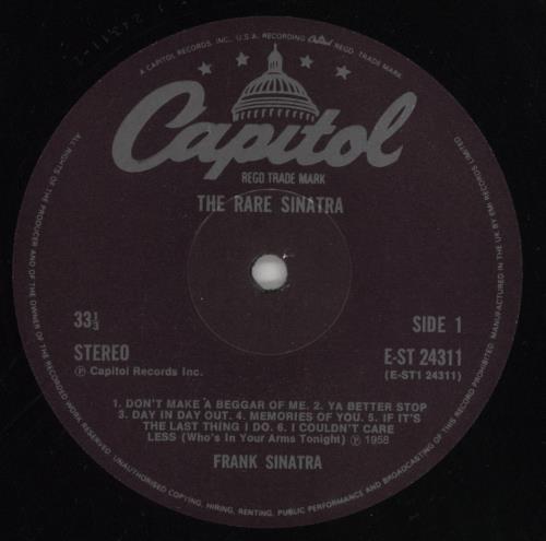 Frank Sinatra The Rare Sinatra - Hype Stickered Sleeve vinyl LP album (LP record) UK FRSLPTH478778