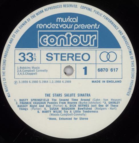 Frank Sinatra The Stars Salute Sinatra vinyl LP album (LP record) UK FRSLPTH893239