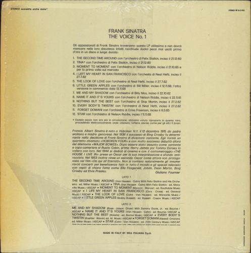 Frank Sinatra The Voice Vol.1 vinyl LP album (LP record) Italian FRSLPTH774043