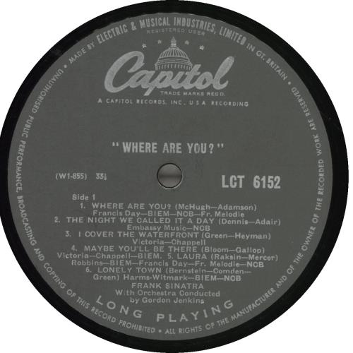 Frank Sinatra Where Are You? - 1st - EX vinyl LP album (LP record) UK FRSLPWH693389