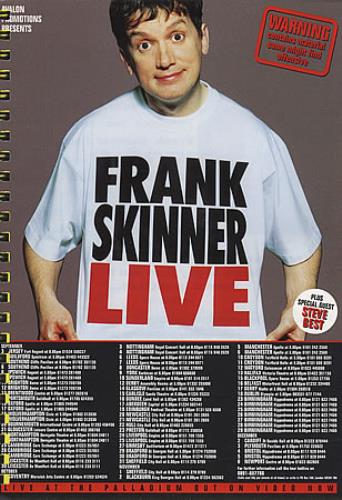 Frank Skinner Frank Skinner Live - Tour Itinerary Itinerary UK FCIBKFR404197