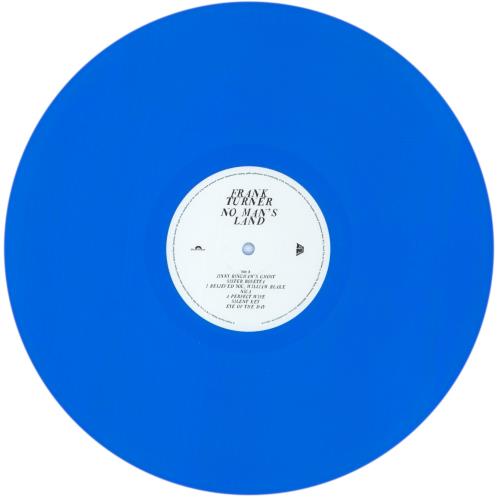 Frank Turner No Man's Land - Blue Vinyl - Autographed vinyl LP album (LP record) UK FD7LPNO877646