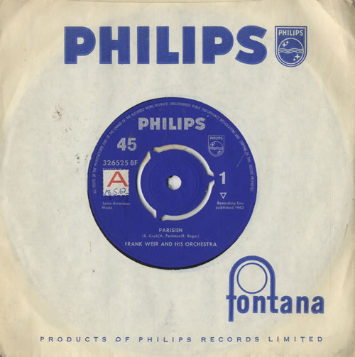 Frank Weir Parisien 7" vinyl single (7 inch record / 45) UK 7FW07PA482667