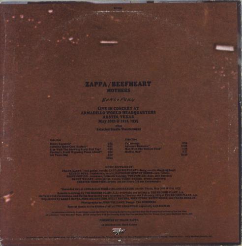 Frank Zappa Bongo Fury - VG vinyl LP album (LP record) US ZAPLPBO570987