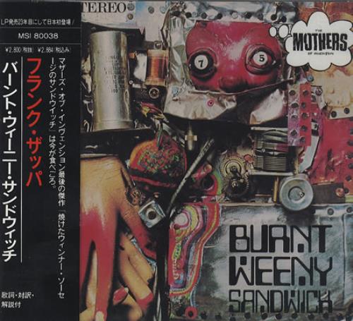 Frank Zappa Burnt Weeny Sandwich CD album (CDLP) Japanese ZAPCDBU380890