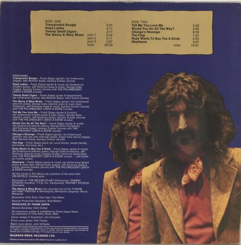 Frank Zappa Chunga's Revenge - 1st - EX vinyl LP album (LP record) UK ZAPLPCH606595