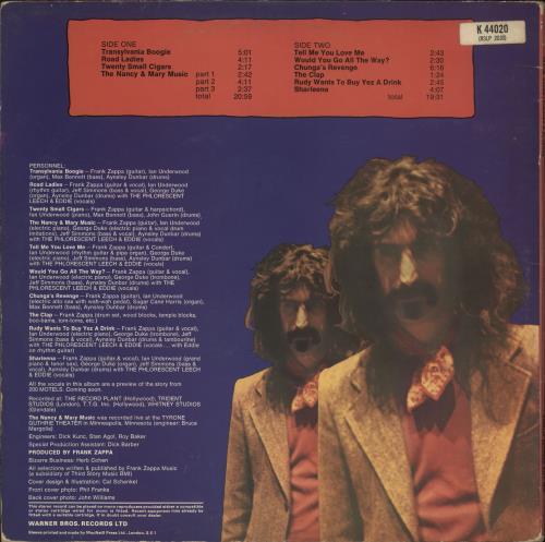 Frank Zappa Chunga's Revenge - 2� vinyl LP album (LP record) UK ZAPLPCH721772